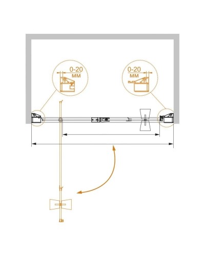 Душевая дверь распашная Cezares Rosa 70 см ROSA-BA-1-70-RO-Bi