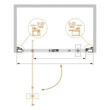 Душевая дверь распашная Cezares Rosa 90 см ROSA-BA-1-90-RO-Bi