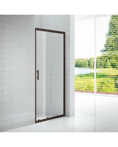 Душевая дверь в нишу Cezares Eco BF-1 120 профиль Черный стекло прозрачное