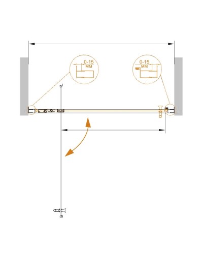 Душевая дверь распашная Cezares Eco 90 см прозрачное стекло ECO-O-BA-1-90-C-Cr