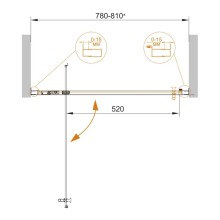 Душевая дверь распашная Cezares Eco 80 см текстурное стекло ECO-O-BA-1-80-P-Cr