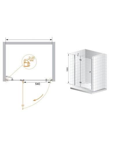 Душевая дверь распашная Cezares Verona 120 см прозрачное стекло VERONA-W-B-12-120-C-Cr