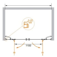 Душевая дверь распашная Cezares Verona 235 см прозрачное стекло VERONA-W-B-22-240-C-Cr