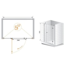 Душевая дверь распашная Cezares Verona 140 см текстурное стекло VERONA-W-B-13-40+60/40-P-Cr-L