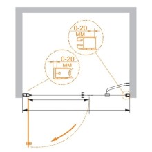 Душевая дверь распашная Cezares Elena 120 см прозрачное стекло ELENA-W-B-11-60+60-C-Cr