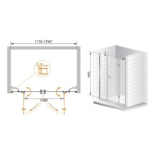 Душевая дверь распашная Cezares Elena 175 см прозрачное стекло ELENA-W-B-22-180-C-Cr