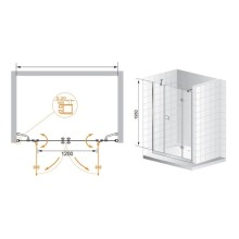 Душевая дверь распашная Cezares Elena 195 см прозрачное стекло ELENA-W-B-22-200-C-Cr