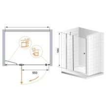 Душевая дверь распашная Cezares Elena 120 см текстурное стекло ELENA-W-B-12-120-P-Cr-R