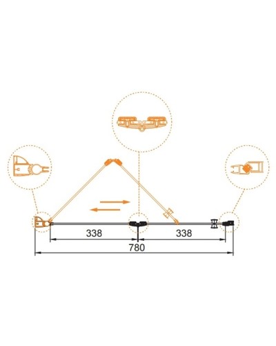 Душевая дверь складная Cezares Elena 80 см текстурное стекло ELENA-W-BS-12-80-P-Cr-L