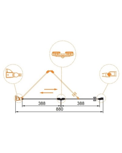 Душевая дверь складная Cezares Elena 90 см текстурное стекло ELENA-W-BS-12-90-P-Cr-R