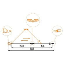 Душевая дверь складная Cezares Elena 100 см текстурное стекло ELENA-W-BS-12-100-P-Cr-L