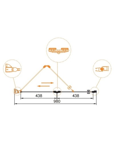 Душевая дверь складная Cezares Elena 100 см текстурное стекло ELENA-W-BS-12-100-P-Cr-R