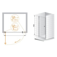 Душевая дверь распашная Cezares Triumph 70 см прозрачное стекло TRIUMPH-D-B-1-70-C-Cr