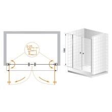 Душевая дверь распашная Cezares Elena 110 см прозрачное стекло ELENA-W-B-2-110-C-Cr