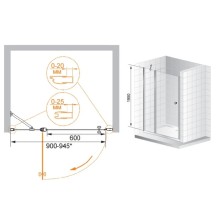 Душевая дверь распашная Cezares Triumph 90 см прозрачное стекло TRIUMPH-D-B-12-90-C-Cr
