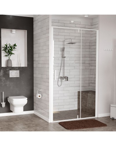 Душевая дверь WasserKRAFT Neime 120 19P05 профиль Белый матовый стекло прозрачное