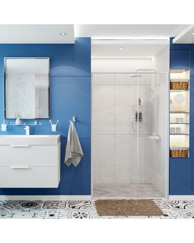 Душевая дверь WasserKRAFT Rhin 100 44S12 профиль Белый стекло прозрачное