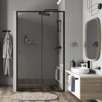 Душевая дверь WasserKRAFT Dill 120 61S05 профиль Черный матовый стекло прозрачное