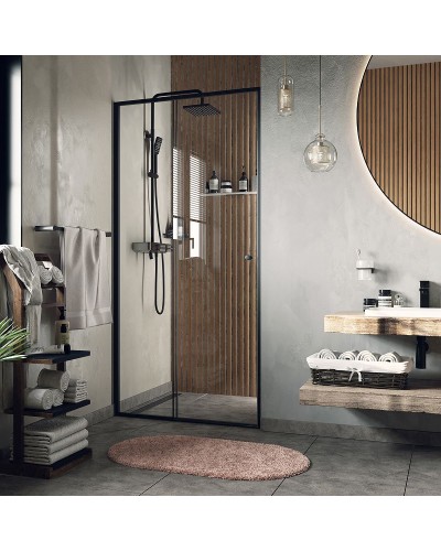 Душевая дверь WasserKRAFT Dill 120 61S05 профиль Черный матовый стекло прозрачное