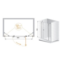 Душевая дверь распашная Cezares Triumph 150 см прозрачное стекло TRIUMPH-D-B-13-60+60/30-C-Cr-L