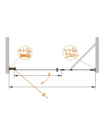 Душевая дверь распашная Cezares Royal Palace 190 см прозрачное с матовым узором ROYAL PALACE-A-B-11-100+90-CP-Cr