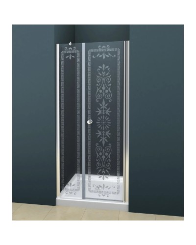 Душевая дверь распашная Cezares Royal Palace 190 см прозрачное с матовым узором ROYAL PALACE-A-B-11-100+90-CP-Cr