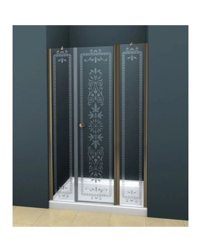 Душевая дверь распашная Cezares Royal Palace 130 см прозрачное с матовым узором ROYAL PALACE-A-B-13-30+60/40-CP-Br
