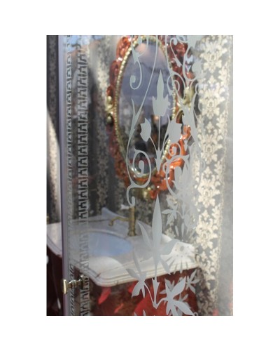 Душевая дверь распашная Cezares Royal Palace 130 см прозрачное с матовым узором ROYAL PALACE-A-B-13-30+60/40-CP-Br