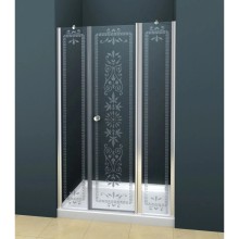 Душевая дверь распашная Cezares Royal Palace 185 см прозрачное с матовым узором ROYAL PALACE-A-B-13-100+60/30-CP-Cr
