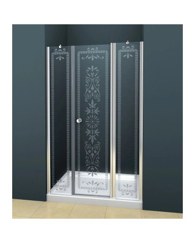 Душевая дверь распашная Cezares Royal Palace 185 см прозрачное с матовым узором ROYAL PALACE-A-B-13-100+60/30-CP-Cr