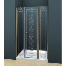 Душевая дверь распашная Cezares Royal Palace 195 см прозрачное с матовым узором ROYAL PALACE-A-B-13-100+60/40-CP-Br