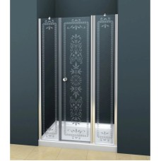 Душевая дверь распашная Cezares Royal Palace 195 см прозрачное с матовым узором ROYAL PALACE-A-B-13-100+60/40-CP-Cr