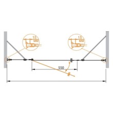 Душевая дверь распашная Cezares Royal Palace 195 см прозрачное с матовым узором ROYAL PALACE-A-B-13-100+60/40-CP-Cr