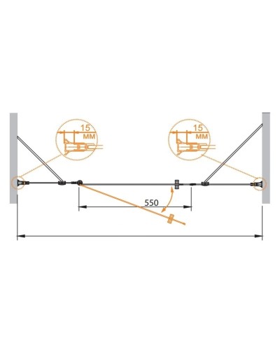 Душевая дверь распашная Cezares Royal Palace 195 см прозрачное с матовым узором ROYAL PALACE-A-B-13-100+60/40-CP-Cr