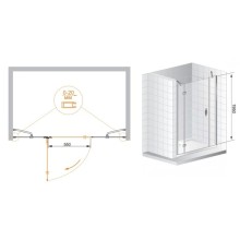 Душевая дверь распашная Cezares Bergamo 130 см текстурное стекло BERGAMO-W-B-13-40+60/30-P-Cr-R