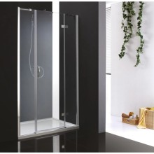 Душевая дверь распашная Cezares Bergamo 160 см текстурное стекло BERGAMO-W-B-13-40+60/60-P-Cr-R