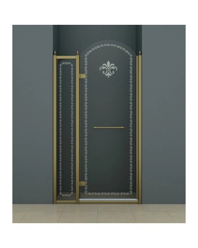 Душевая дверь распашная Cezares Retro 120 см прозрачное c матовым узором RETRO-A-B-12-120-CP-Br-L