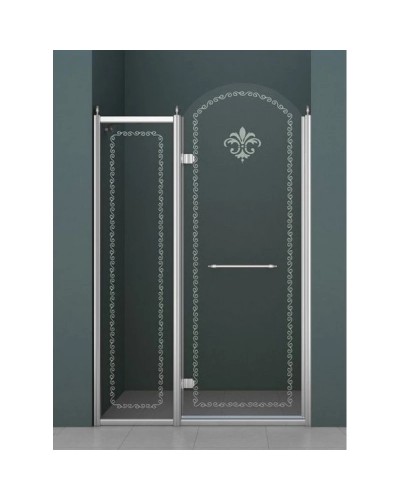 Душевая дверь распашная Cezares Retro 120 см прозрачное c матовым узором RETRO-A-B-12-120-CP-Cr-L