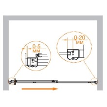 Душевая дверь раздвижная Cezares Retro 110 см матовое с прозрачным узором RETRO-A-BF-1-110-PP-Cr