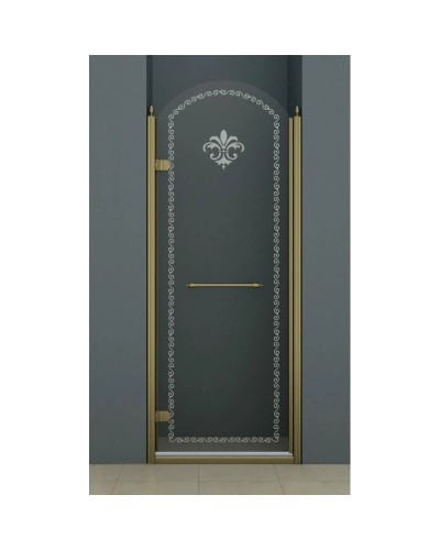 Душевая дверь распашная Cezares Retro 90 см прозрачное c матовым узором RETRO-A-B-1-90-CP-Br-L