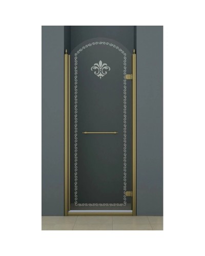 Душевая дверь распашная Cezares Retro 90 см прозрачное c матовым узором RETRO-A-B-1-90-CP-Br-R