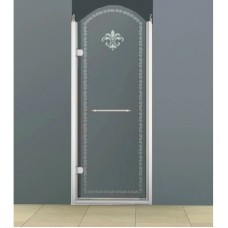 Душевая дверь распашная Cezares Retro 90 см прозрачное c матовым узором RETRO-A-B-1-90-CP-Cr-L