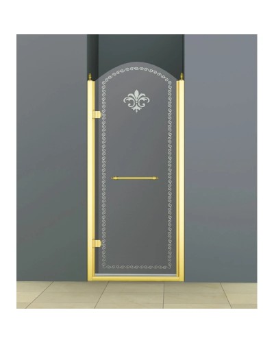 Душевая дверь распашная Cezares Retro 90 см прозрачное c матовым узором RETRO-A-B-1-90-CP-G-L