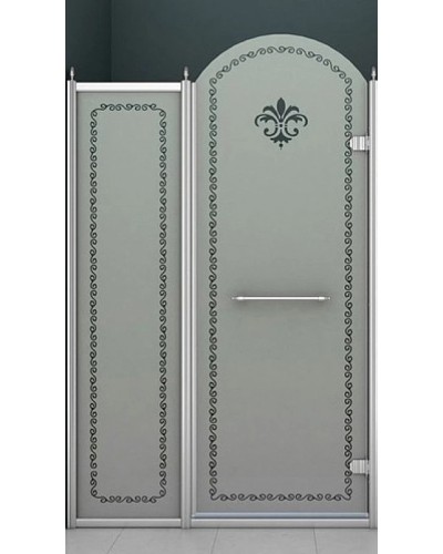 Душевая дверь распашная Cezares Retro 120 см матовое с прозрачным узором RETRO-A-B-11-120-PP-Cr-R