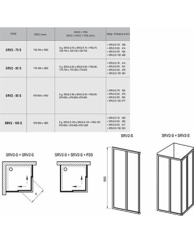 Душевая дверь Ravak Supernova SRV2-100 S 14VA0102Z1 профиль Белый стекло Transparent