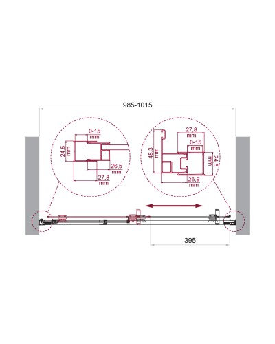 Душевая дверь в нишу BelBagno LUCE-BF-1-100-C-Cr