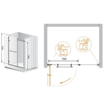 Душевая дверь распашная Cezares Retro 120 см матовое с прозрачным узором RETRO-A-B-11-120-PP-G-L