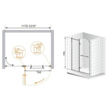 Душевая дверь распашная Cezares Retro 120 см прозрачное c матовым узором RETRO-A-B-12-120-CP-Cr-L