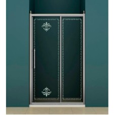 Душевая дверь раздвижная Cezares Retro 110 см прозрачное c матовым узором RETRO-A-BF-1-110-CP-Cr