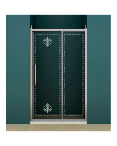 Душевая дверь раздвижная Cezares Retro 110 см прозрачное c матовым узором RETRO-A-BF-1-110-CP-Cr